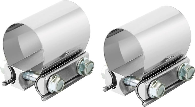 DOCAS 2.0 Inch 2" Butt Joint Exhaust Band Clamp Sleeve Stainless Steel 2pcs - Image 1